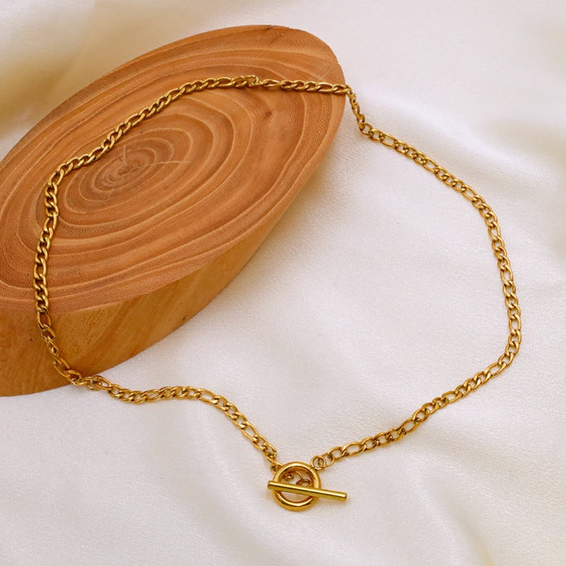 Wholesale Coarse Mineral Clavicle Neck Chain OT Buckle Design Cuban Chain Titanium Steel Necklaces